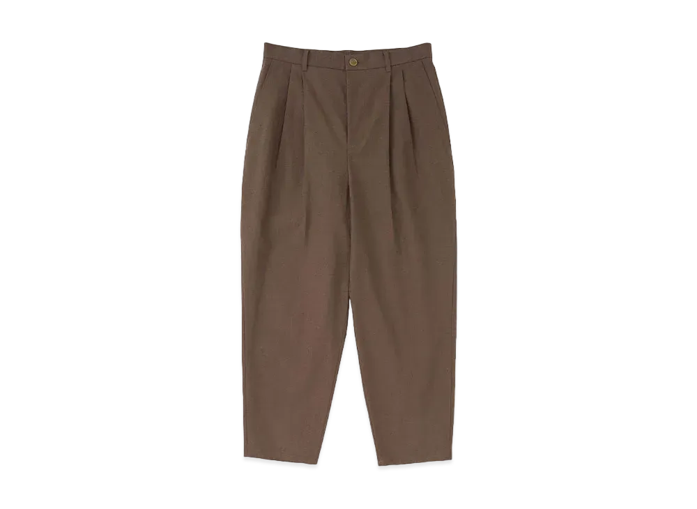 DIGAWEL 2 Tuck Tapered Pants "Brown"