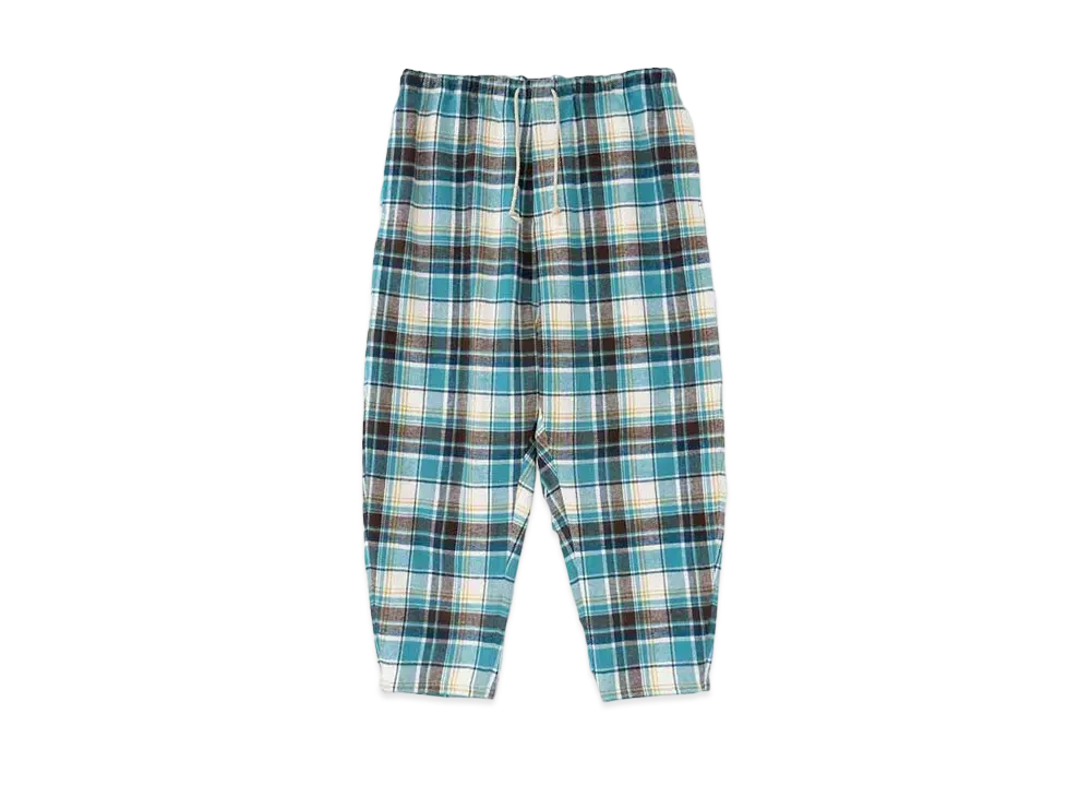 DIGAWEL Sarrouel Pants1 Check "Turquoise Blue"