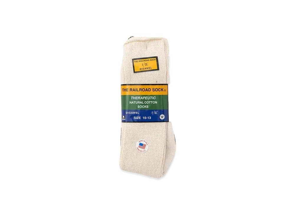 DIGAWEL The Railroad Sock Health Trak Specialcomfort Top(2 Pk) (F/CE. x DIGAWEL) "White / Olive"