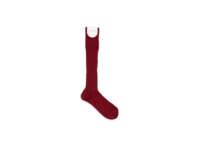 DIGAWEL Rib Semi-Long Socks/Womens (Kleuren x DIGAWEL) "Wine"