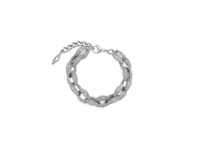Jimmy Choo Diamond Chain Bracelet With Pave Crystal Finish Chain "Silver"