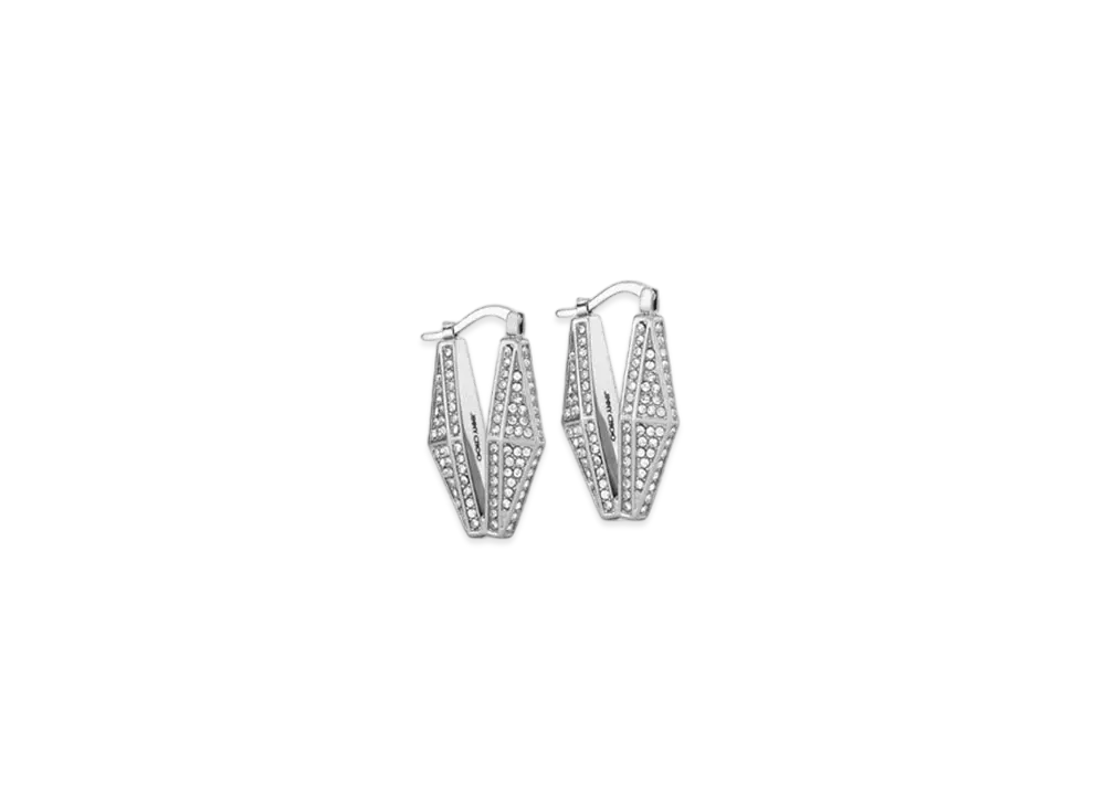 Jimmy Choo Diamond Chain Earring Finish Chain Earrings With Pave Crystals "Silver"