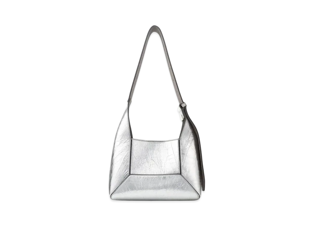 Jimmy Choo Diamond Hobo/S Vintage Metallic Leather Shoulder Bag "Silver/Antique Silver"