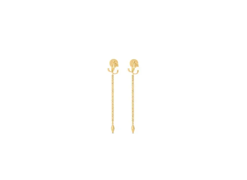 Jimmy Choo Diamond JC Drops Finish JC Drop Earrings "Gold"