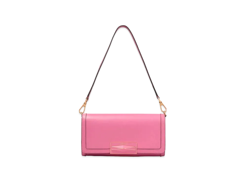 Jimmy Choo Diamond Mini Shoulder Calf Leather Mini Shoulder Bag "Candy Pink/Gold"
