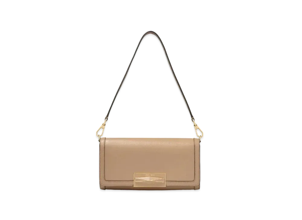 Jimmy Choo Diamond Mini Shoulder Calf Leather Mini Shoulder Bag "Biscuit/Gold"