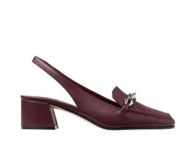 Jimmy Choo Women's Diamond Tilda Slingback 45 Leather Pumps "Garnet"