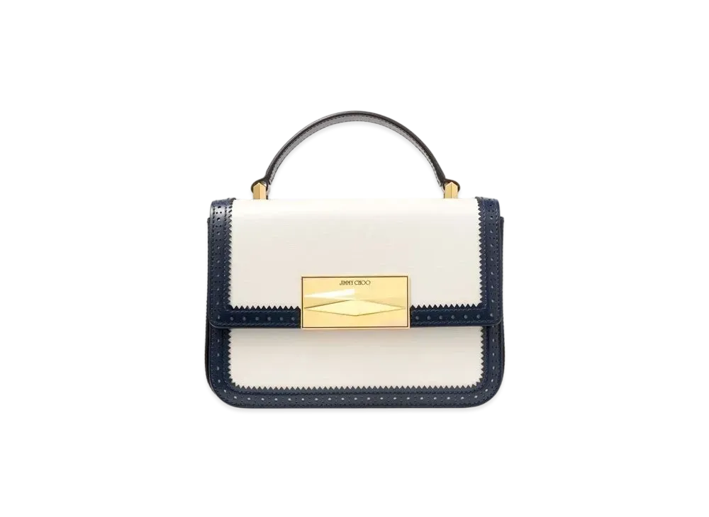 Jimmy Choo Diamond Top Handle Bag "Navy/Latte/Gold"