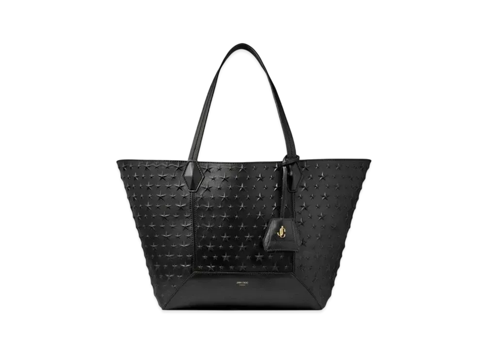 Jimmy Choo Diamond Tote/M Embossed Leather "Black"