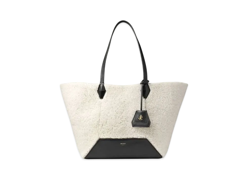 Jimmy Choo Diamond Tote/M Shearling Tote Bag "Natural"