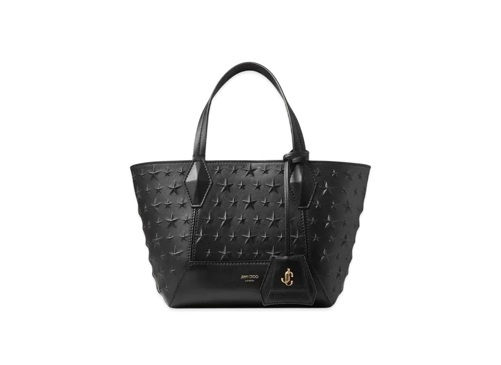 Jimmy Choo Diamond Tote/S Embossed Leather "Black"