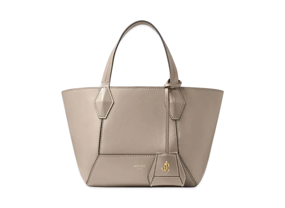 Jimmy Choo Diamond Tote/S Calf Leather Tote Bag "Taupe/Taupe"