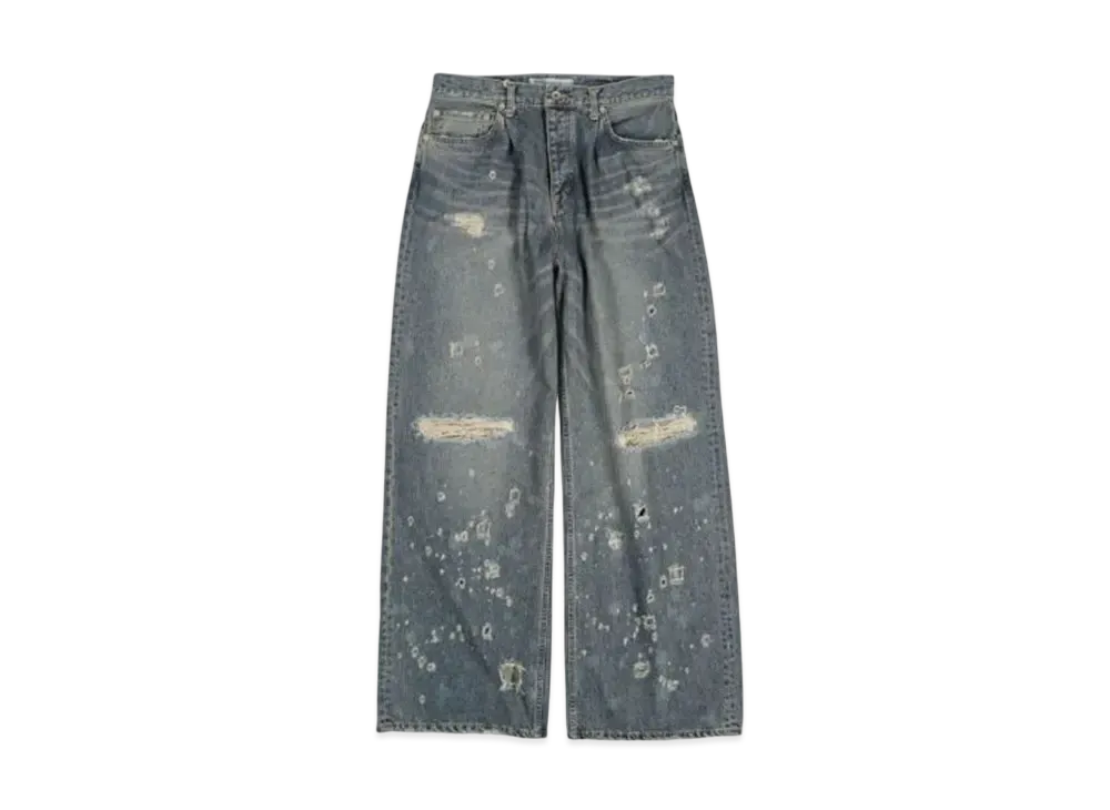 DAIRIKU Super Damage Wide Vintage Denim Pants "Indigo"