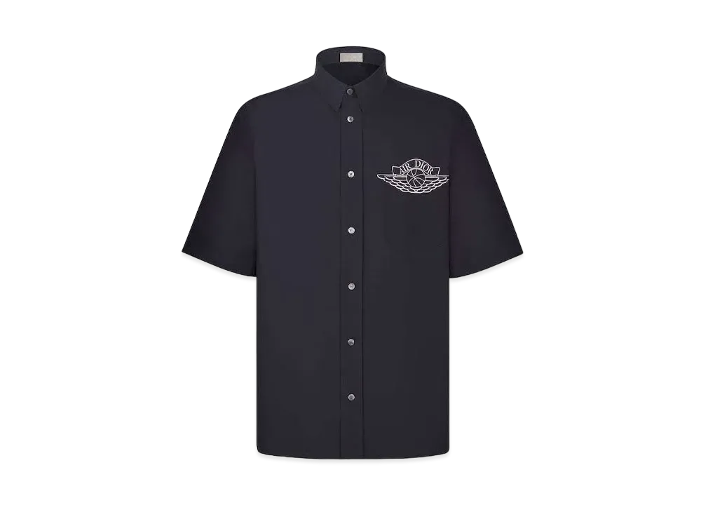 ディオール x エアジョーダン ウィングロゴ ショートスリーブ シャツ "ネイビー"
