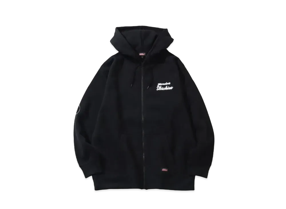 Dickies Genuine One-point embroidery full zip hoodie "Black"