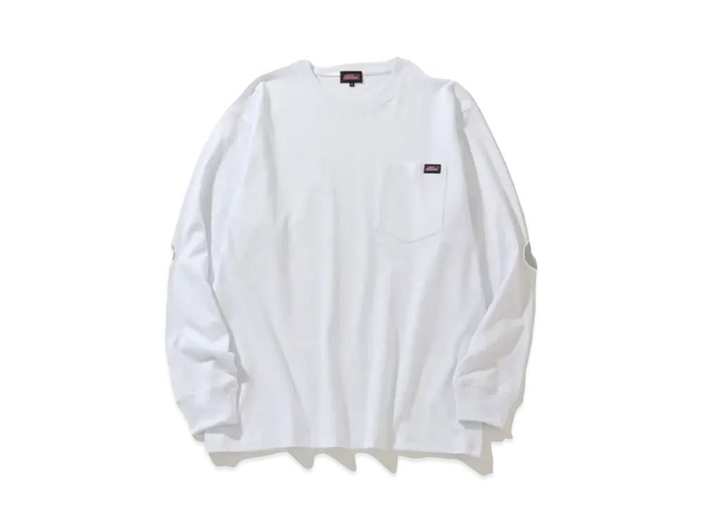Dickies Genuine Long sleeve big silhouette pocket one-point T-shirt "White"