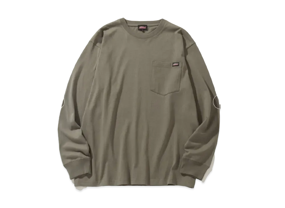 Dickies Genuine Long sleeve big silhouette pocket one-point T-shirt "Khaki"