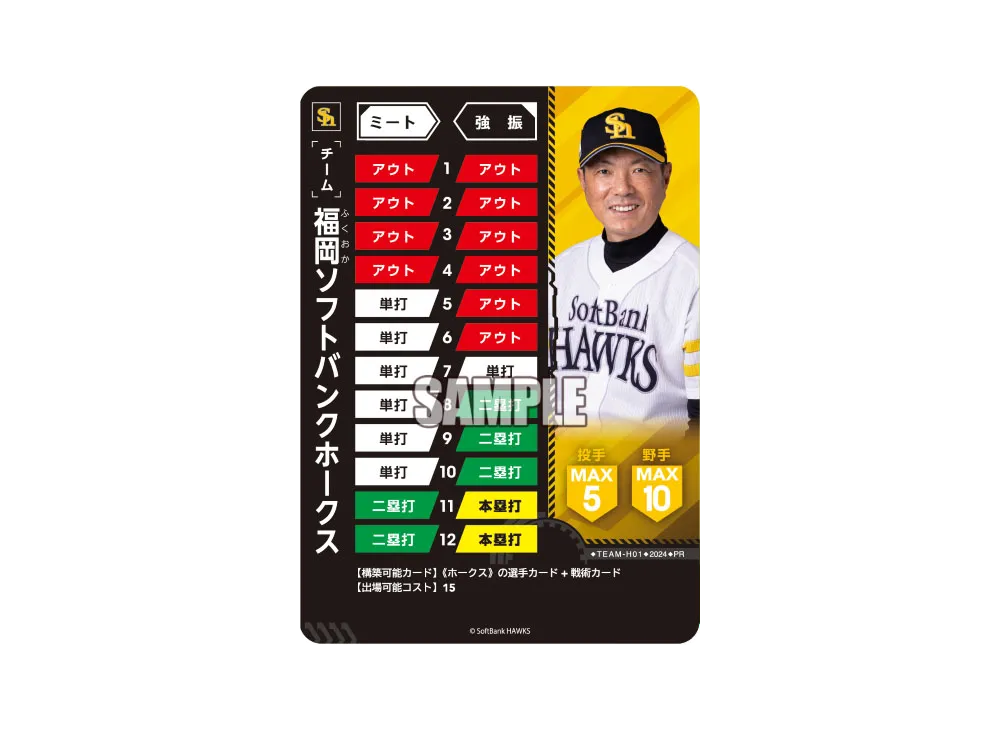福岡ソフトバンクホークス (小久保裕紀監督写真仕様) PR [TEAM-H01](ソフトバンク プロモーションカード「みずほPayPayドーム福岡 ドリームオーダーデー 入場者プレゼント」)