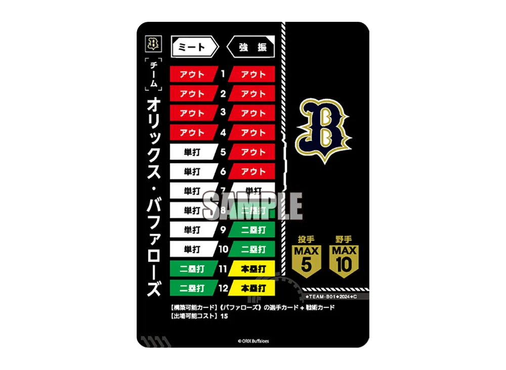 オリックス・バファローズ C [TEAM-B01](パ・リーグ スタートデッキ「オリックス・バファローズ」)