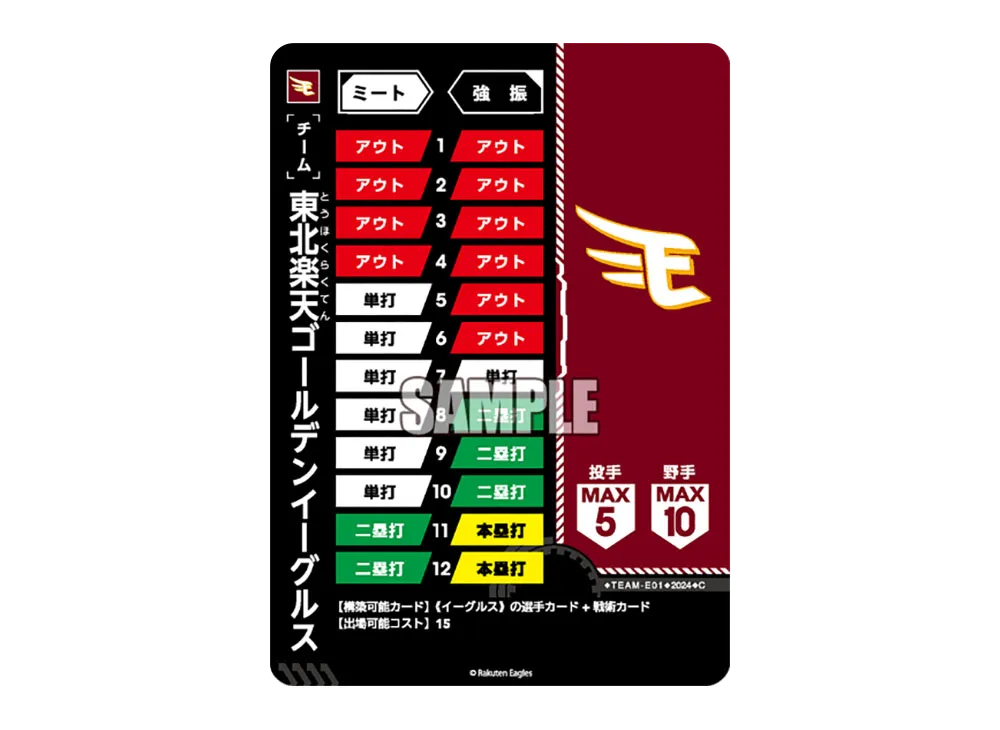 東北楽天ゴールデンイーグルス C [TEAM-E01](パ・リーグ スタートデッキ「東北楽天ゴールデンイーグルス」)