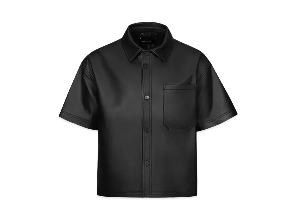 DONCARE Black Leather Shirt "Black"