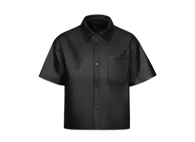 DONCARE Black Leather Shirt "Black"