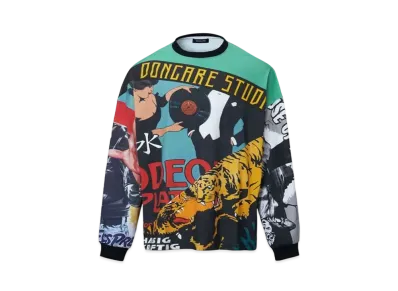 DONCARE Poster Printed Throughout Long Sleeve T-Shirt "Multi"