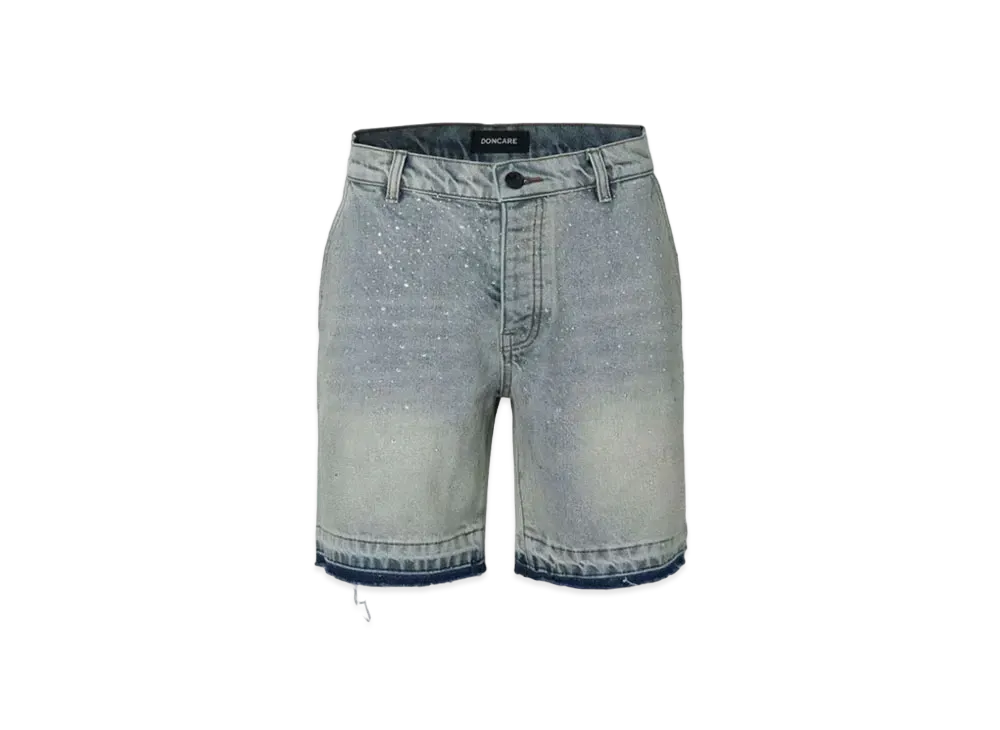 DONCARE Crystal Embellished Shorts "Light Blue"