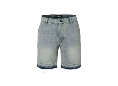 DONCARE Crystal Embellished Shorts "Light Blue"