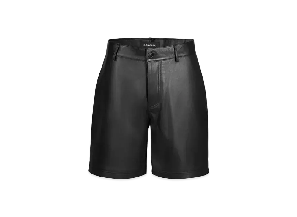 DONCARE Black Leather Shorts "Black"