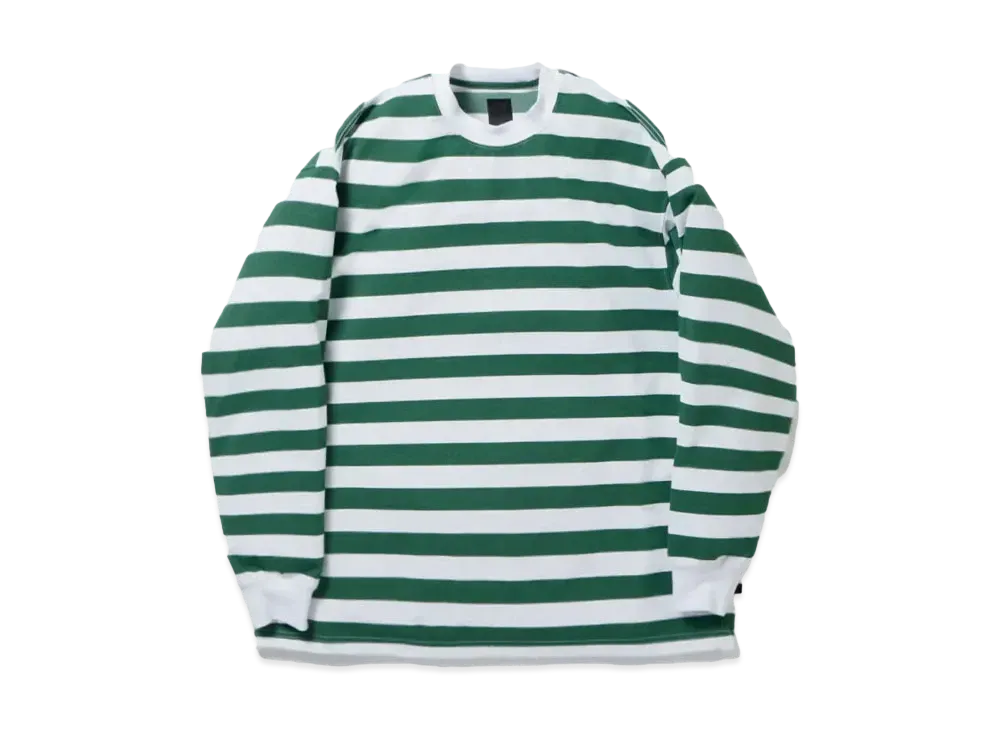 DAIWA PIER39 Tech Drawstring Border L/S Tee "White x Green"