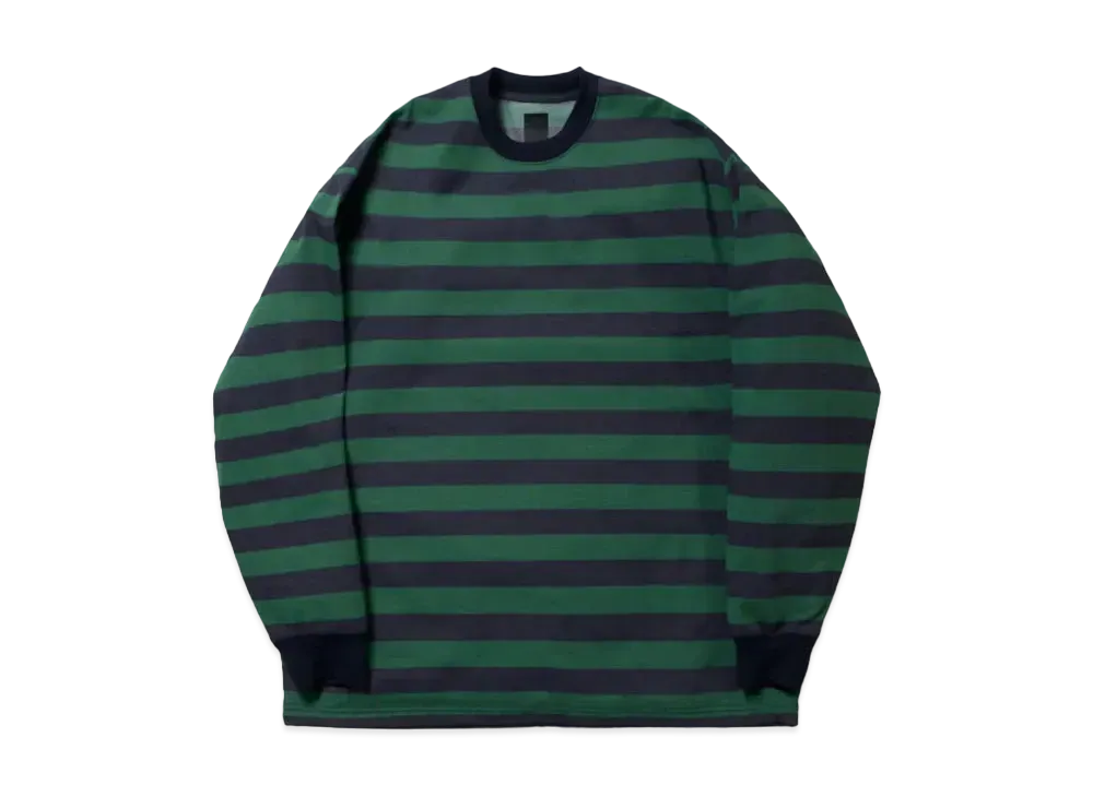 DAIWA PIER39 Tech Drawstring Border L/S Tee "Green x Navy"