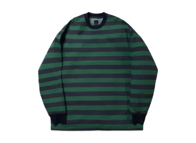 DAIWA PIER39 Tech Drawstring Border L/S Tee "Green x Navy"