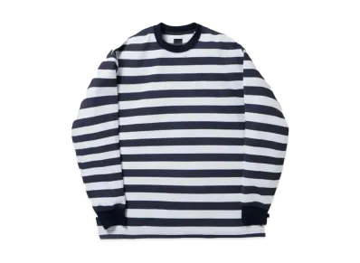 DAIWA PIER39 Tech Drawstring Border L/S Tee "White x Navy"