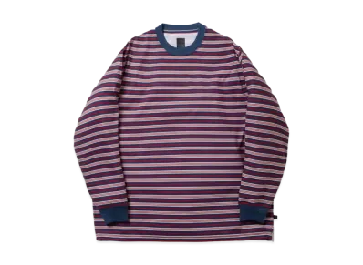 DAIWA PIER39 Tech Drawstring Multi Border L/S Tee "Light Navy x Bordeaux"