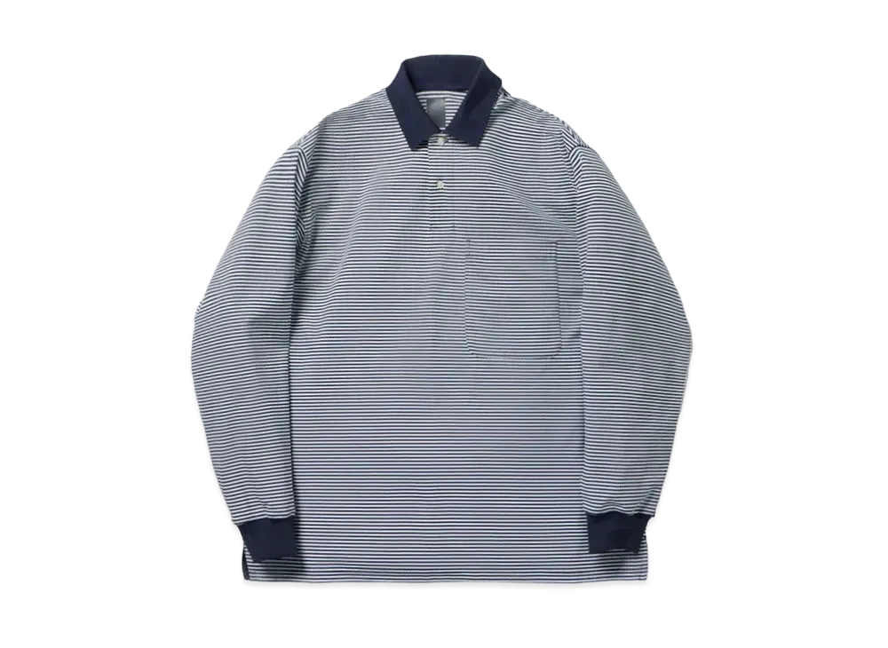 DAIWA PIER39 Tech Polo Shirts L/S "White x Navy Border"