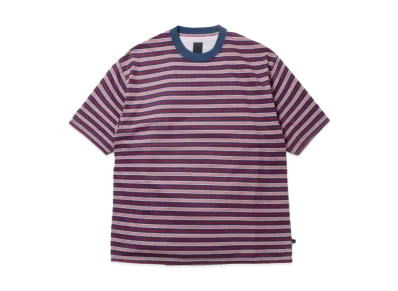 DAIWA PIER39 Tech Drawstring Multi Border S/S Tee "Light Navy x Bordeaux"