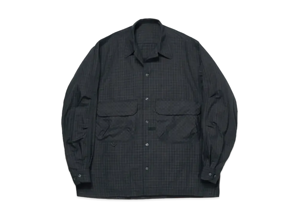 DAIWA PIER39 Tech Sports Open Collar Shirt L/S Plaid "Charcoal"