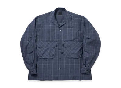 DAIWA PIER39 Tech Sports Open Collar Shirt L/S Nova Check "Navy"