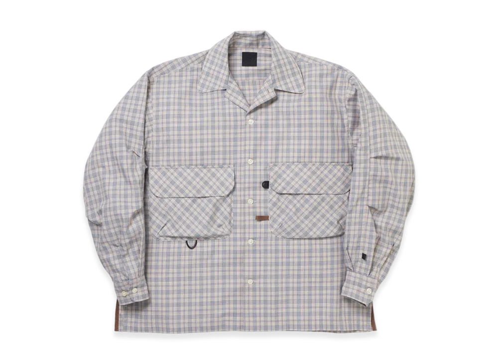 DAIWA PIER39 Tech Sports Open Collar Shirt L/S Nova Check "Beige"