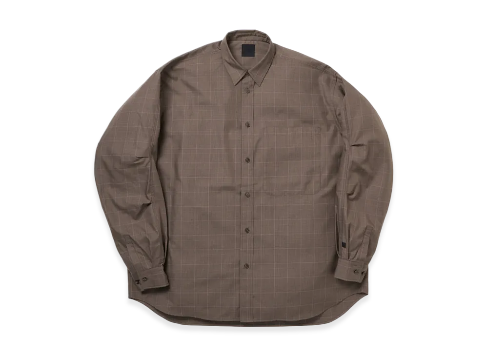 DAIWA PIER39 W's Tech Regular Collar Shirt L/S Glen Check "Brownkhaki"