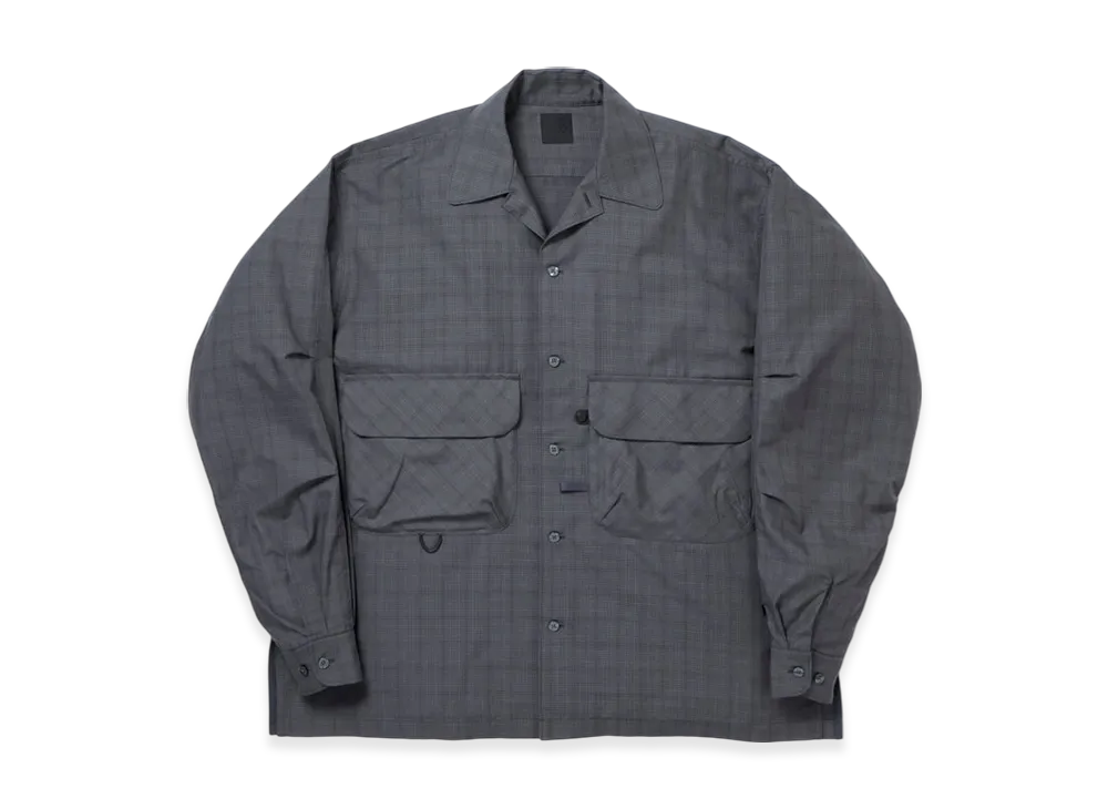 DAIWA PIER39 W's Tech Sports Open Collar Shirt L/S Nova Check "Chacoal"