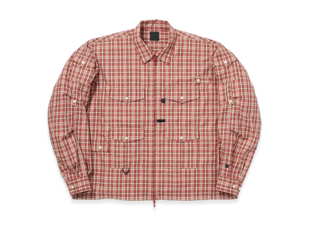 DAIWA PIER39 Women's Tech Zip Angler Shirt LS Plaids "Red"