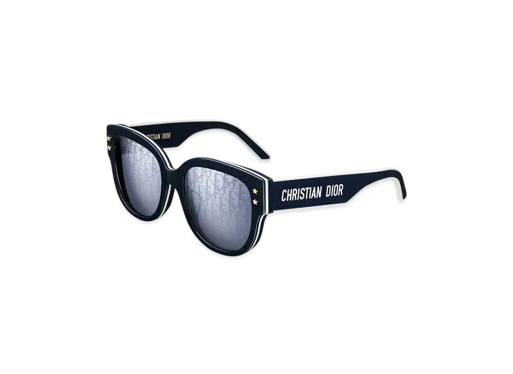 Dior DiorPacific B2F Round Sunglasses "Navy Blue/White"