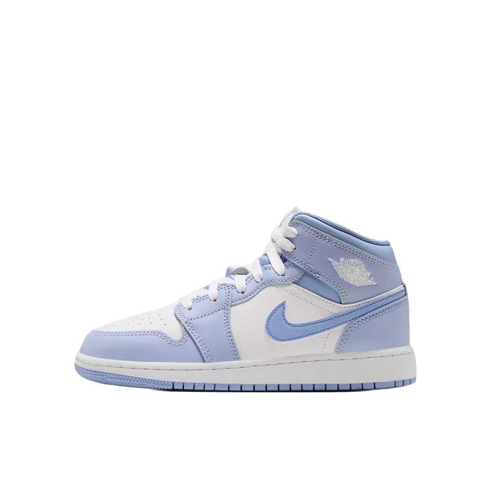 Nike GS Air Jordan 1 Mid "Hydrogen Blue/Aluminum"