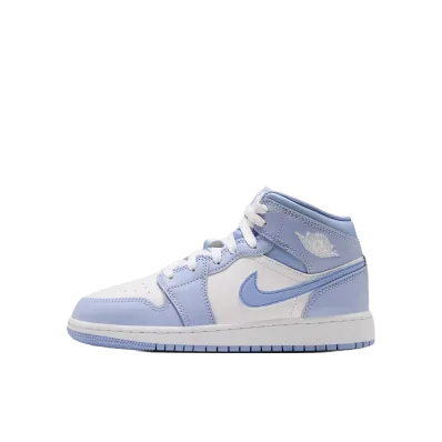Nike GS Air Jordan 1 Mid "Hydrogen Blue/Aluminum"