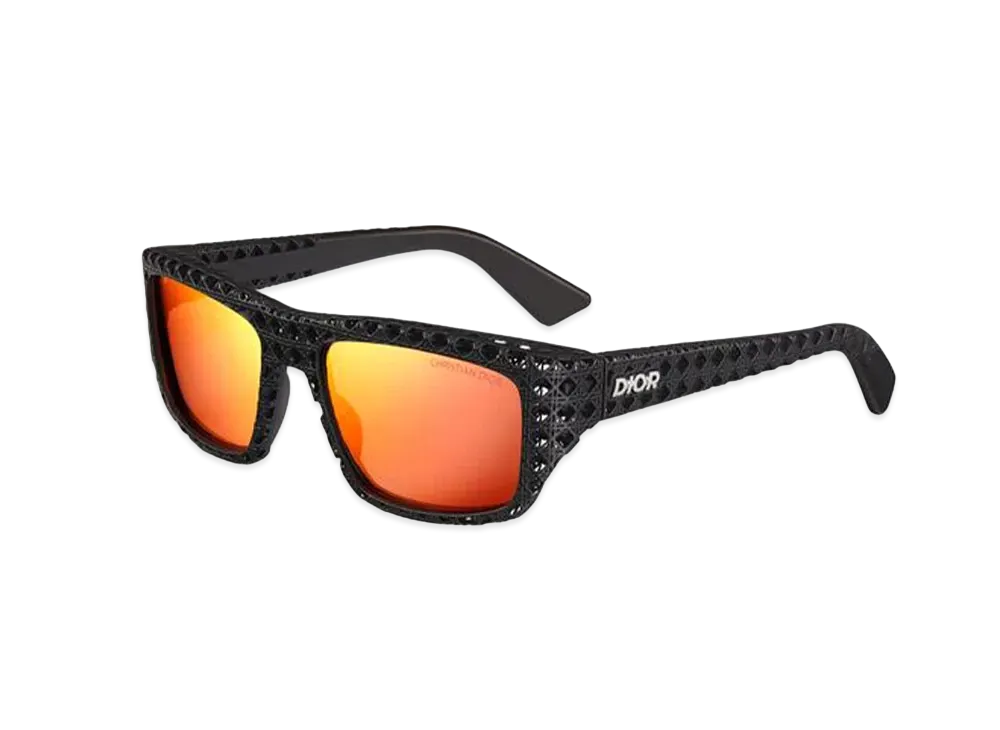 Dior Dior3D S1I Mirrored Rectangular Sunglasses "Orange"