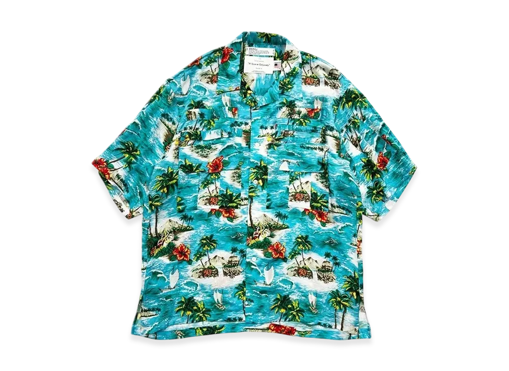 DAIRIKU Brett Engineer Aloha Shirt "Blue"