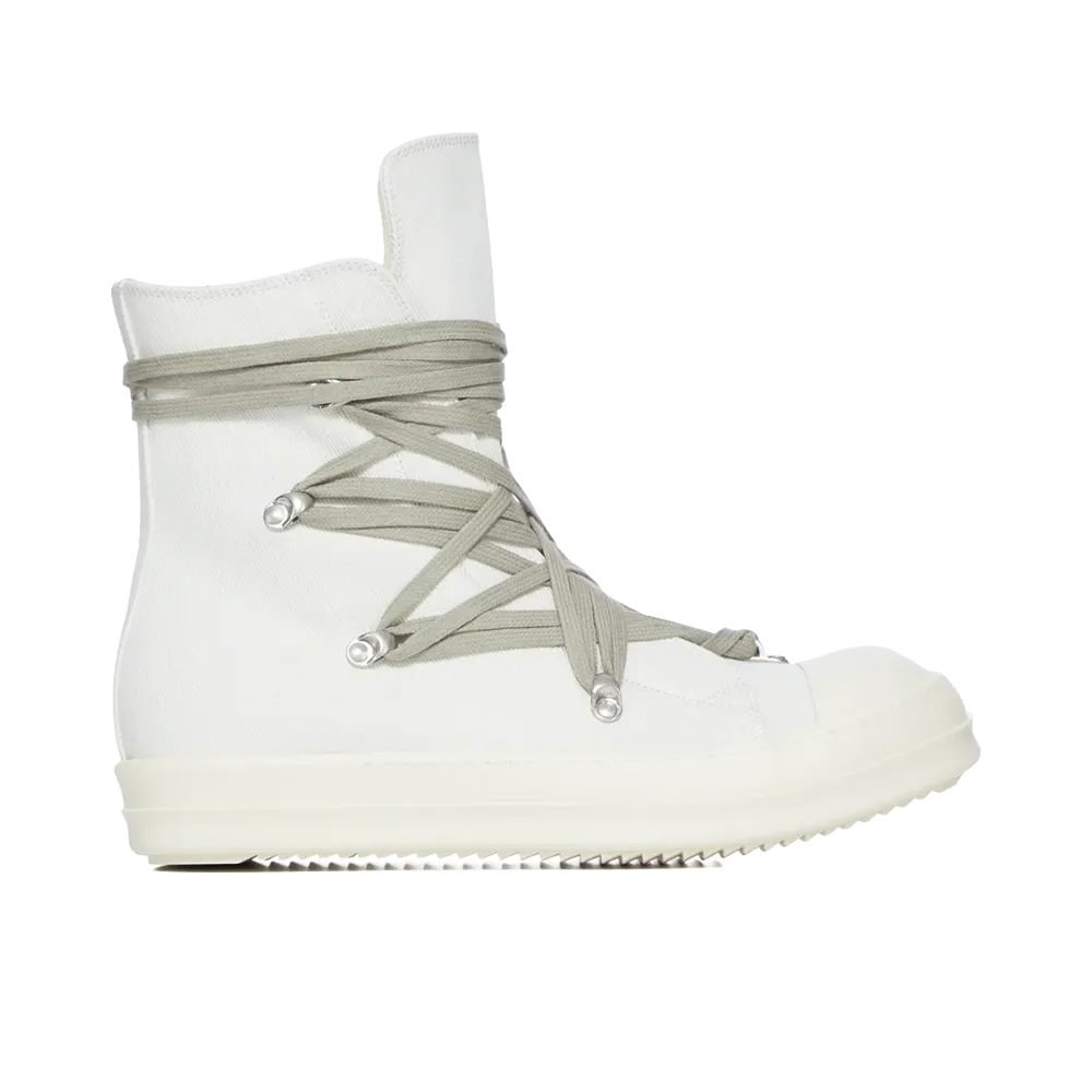 Rick Owens DRKSHDW Women's 13oz Overdyed Denim Megalace Sneaks "Milk"