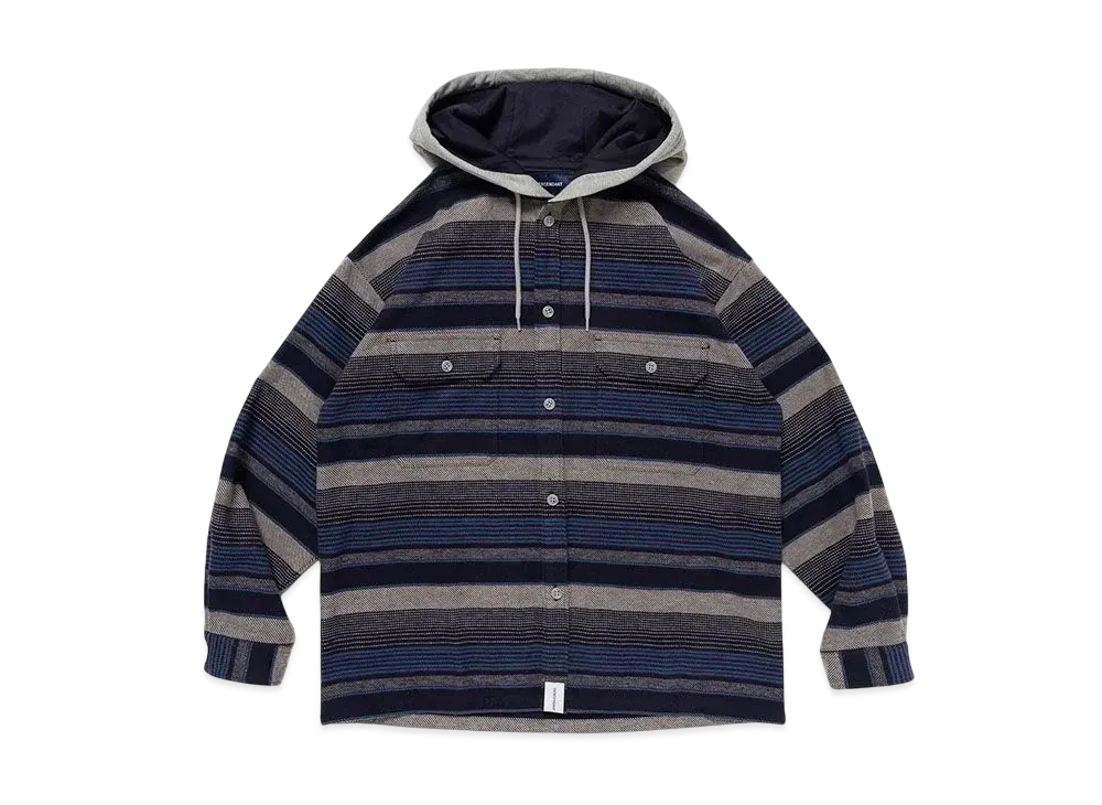 DESCENDANT Spicoli Hooded LS Shirt "Navy"